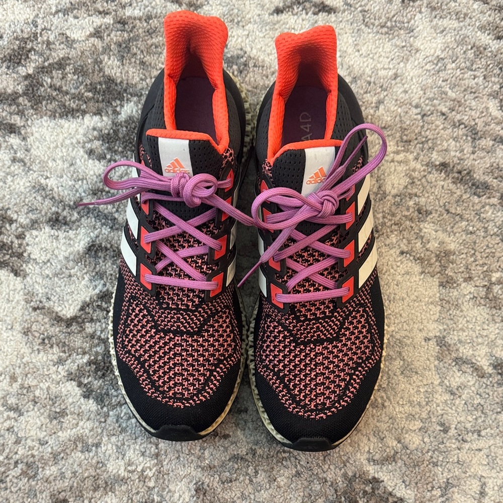 Adidas Women's Black and Orange Sneakers